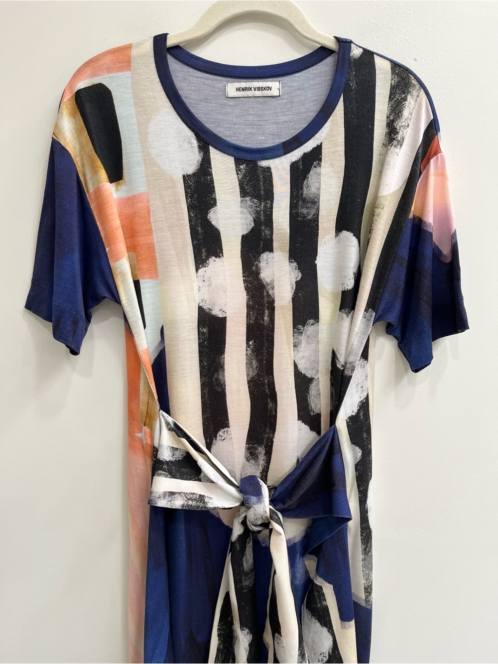 HENRIK VIBSKOV Flute Midi Dress Layered Drapes Lagenlook Geometric Artsy - Picture 7 of 15